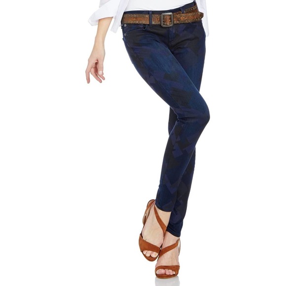 True Religion Casey Low Rise Super Skinny Jeans Indigo Houndstooth 23/24/25 Nwt - Picture 2 of 5